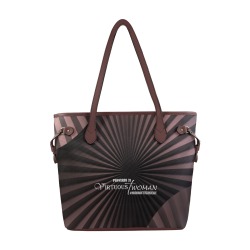 PAPER FAN CANVAS BROWN BAG Clover Canvas Tote Bag (Model 1661)