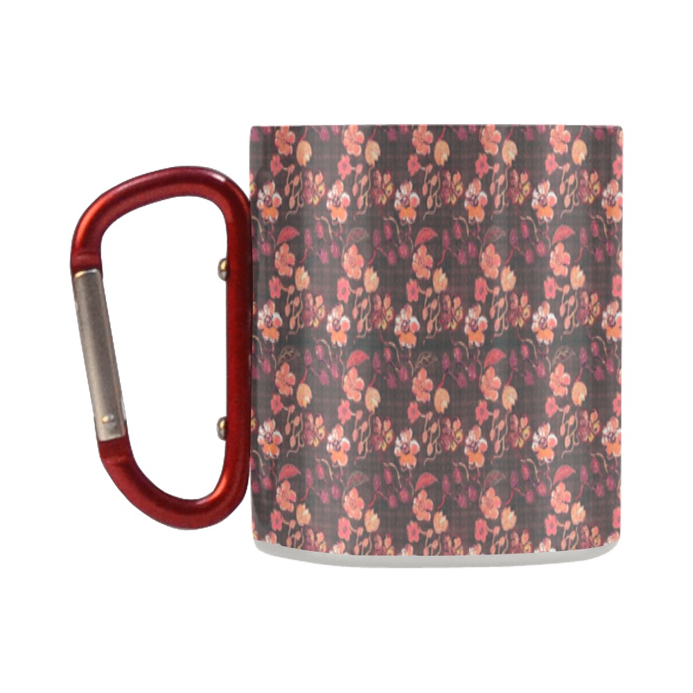Brown-orange floral vintage Classic Insulated Mug(10.3OZ)