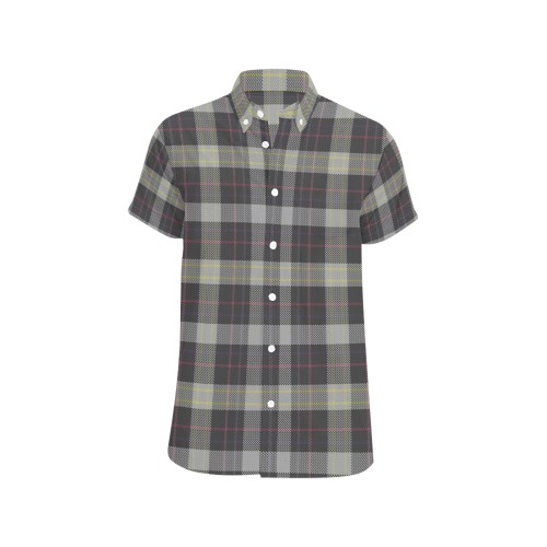 Men's Vintage Plaid Shirt Men's Short Sleeve Shirt with Chest Pocket (Model T53)