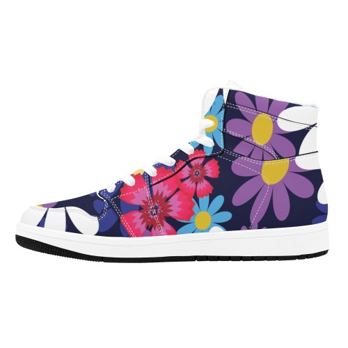 Hippy Flower Power #2 Men's High Top Sneakers (Model 20042)