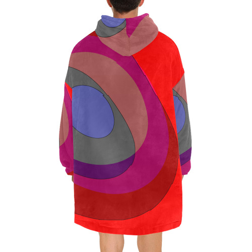 Red Abstract 714 Blanket Hoodie for Men