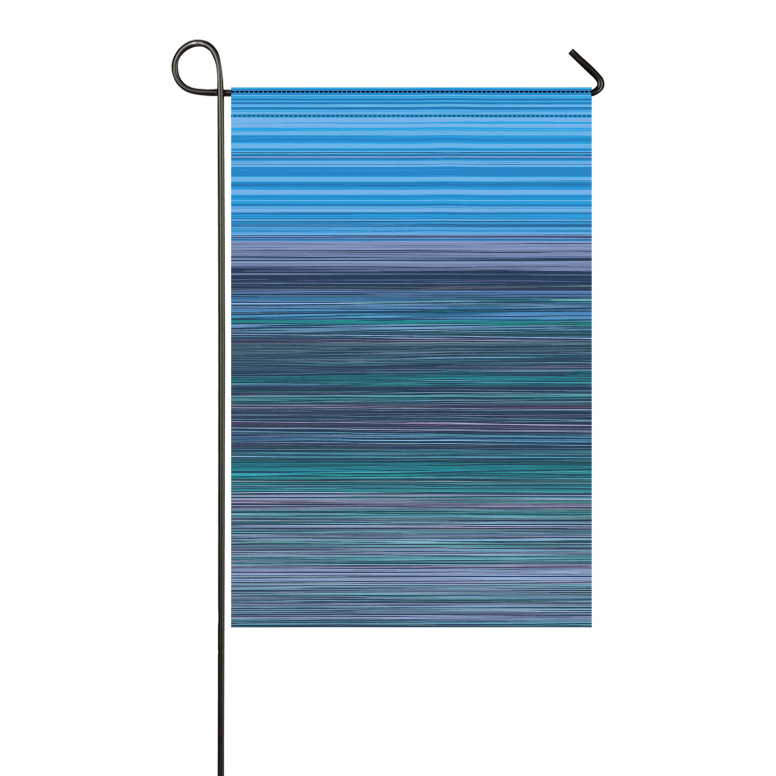 Abstract Blue Horizontal Stripes Garden Flag 12''x18'' (Two Sides Printing)