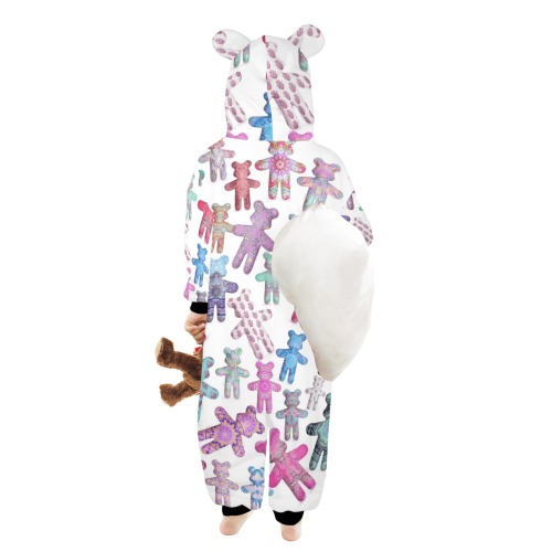 teddy bear assortiment 5 One-Piece Zip up Hooded Pajamas for Little Kids