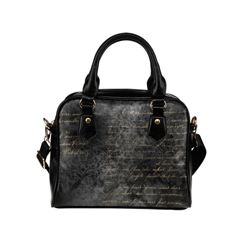 Vintage Handwriting #1 | Shoulder Handbag (Model 1634)
