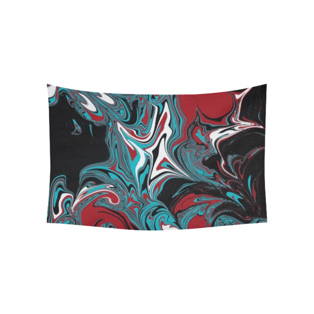 Dark Wave of Colors Cotton Linen Wall Tapestry 60"x 40"