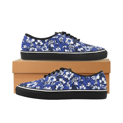 Flowery distortion mosaic Classic Women's Canvas Low Top Shoes (Model E001-4)