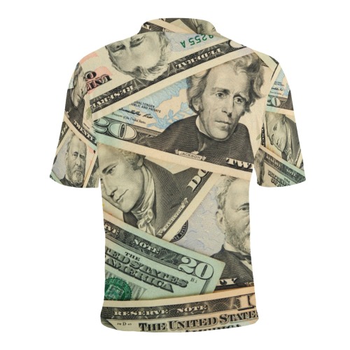 US PAPER CURRENCY Men's All Over Print Polo Shirt (Model T55)