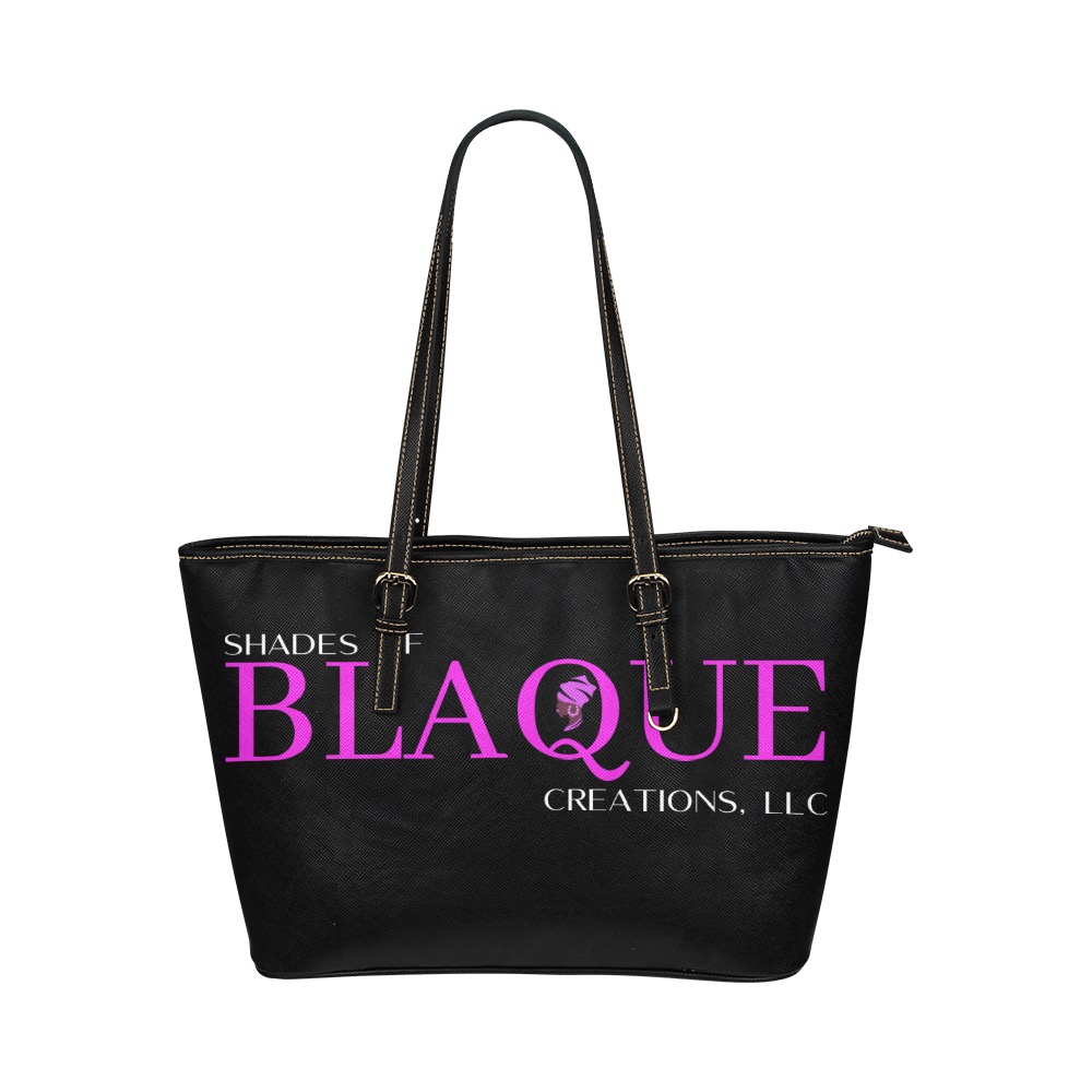 Shades of Blaque Tote Leather Tote Bag/Small (Model 1651)