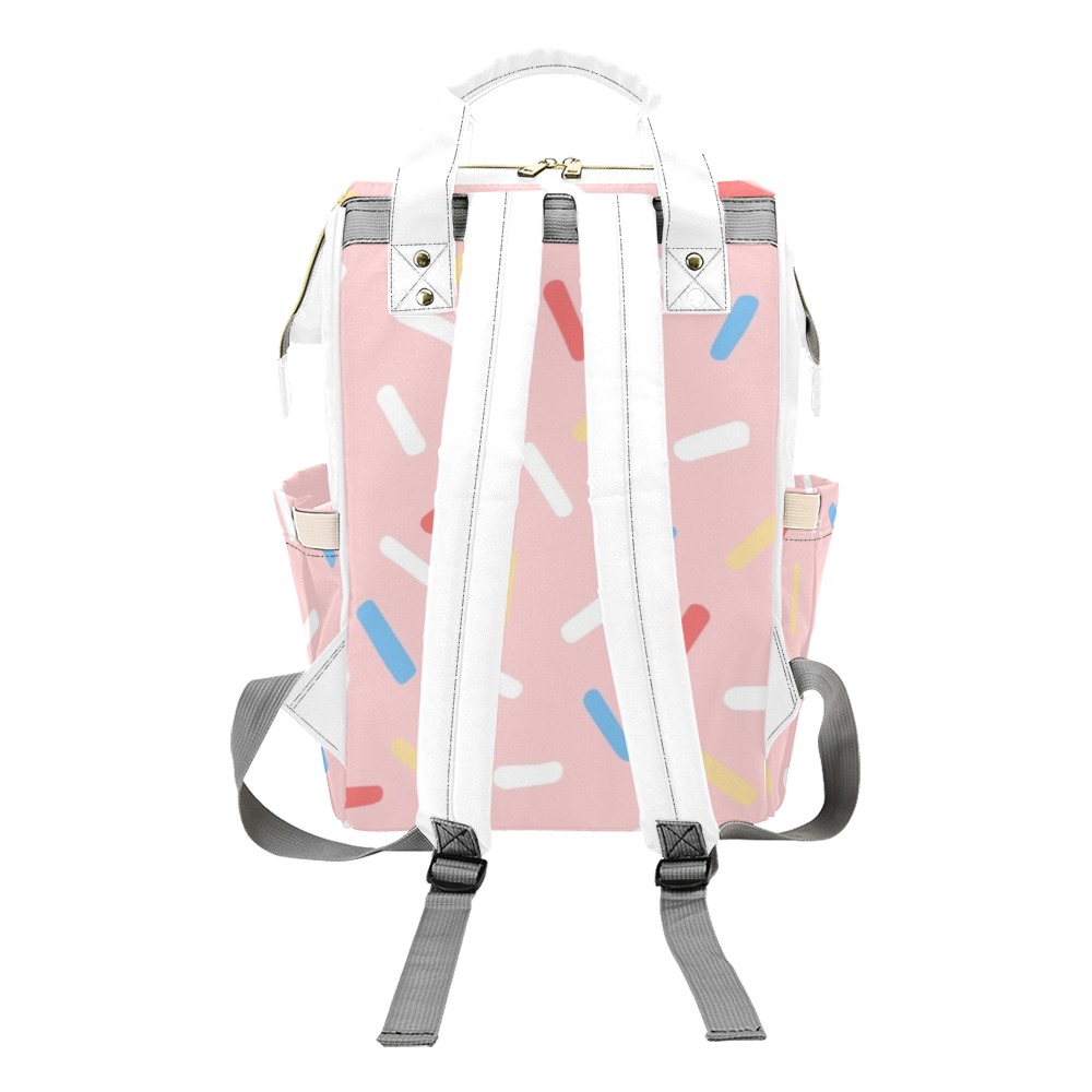 Pastel Pink Diaper Bag Multi-Function Diaper Backpack/Diaper Bag (Model 1688)