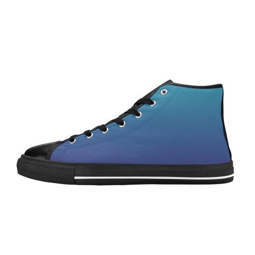 blu mau blk Men’s Classic High Top Canvas Shoes (Model 017)