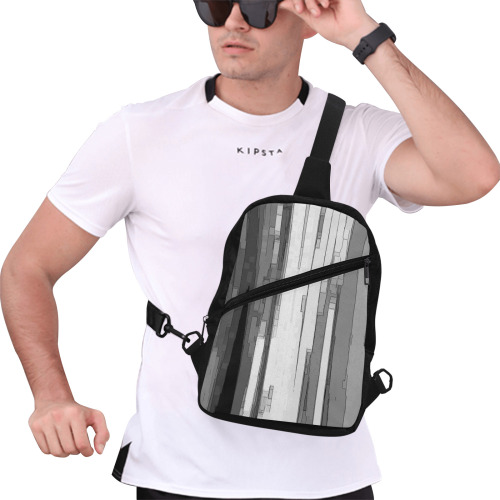 Greyscale Abstract B&W Art Men's Chest Bag (Model 1726)