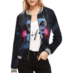 Qwiby All Over Print Bomber Jacket for Women (Model H21)