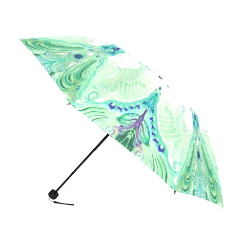 dragon flowers green Anti-UV Foldable Umbrella (U08)