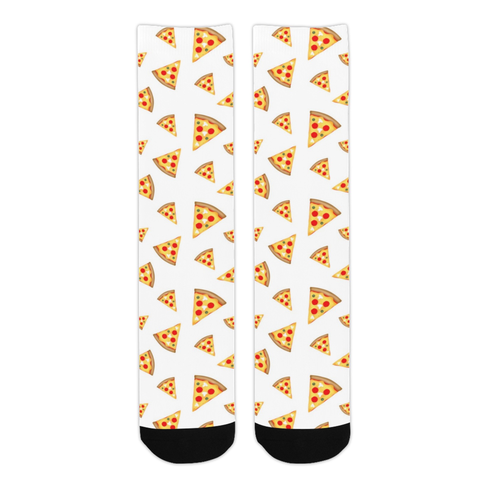 Cool and fun pizza slices pattern on white Trouser Socks (For Men)