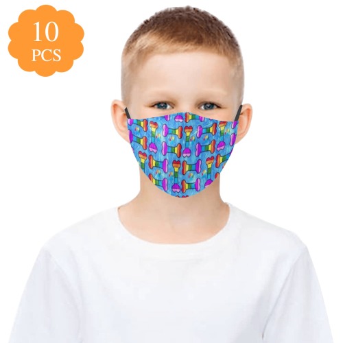 Pride Bones Pop Art by Nico Bielow 3D Mouth Mask with Drawstring (Pack of 10 & 20 Filters Included) (Model M04)
