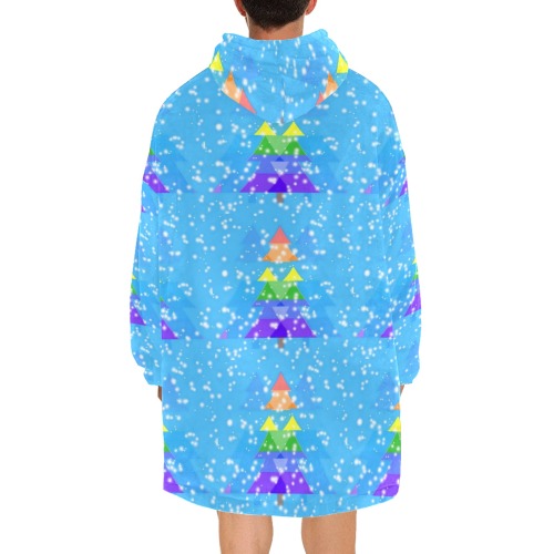 Rainbow Christmas by Nico Bielow Blanket Hoodie for Men