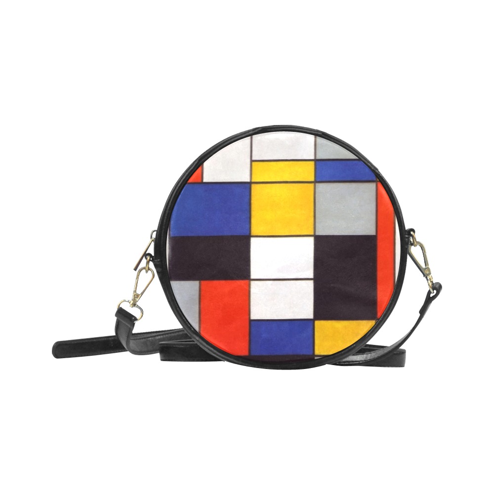 Composition A by Piet Mondrian Round Sling Bag (Model 1647)