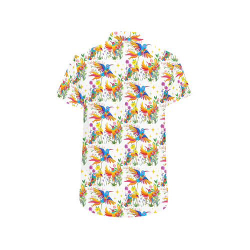 Birds of Paradise Pattern Men's All Over Print Short Sleeve Shirt (Model T53)