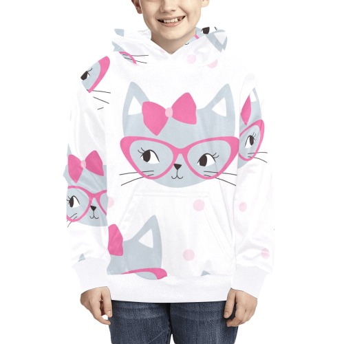 Colorful Cat kids hoodie Kids' All Over Print Hoodie (Model H38)