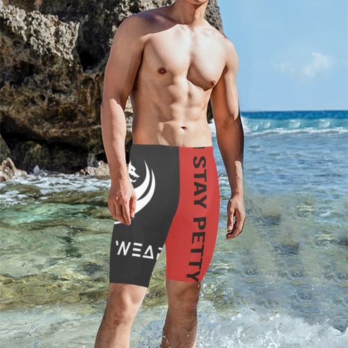 2 Toned Swim trunks Men's Knee Length Swimming Trunks (Model L58)