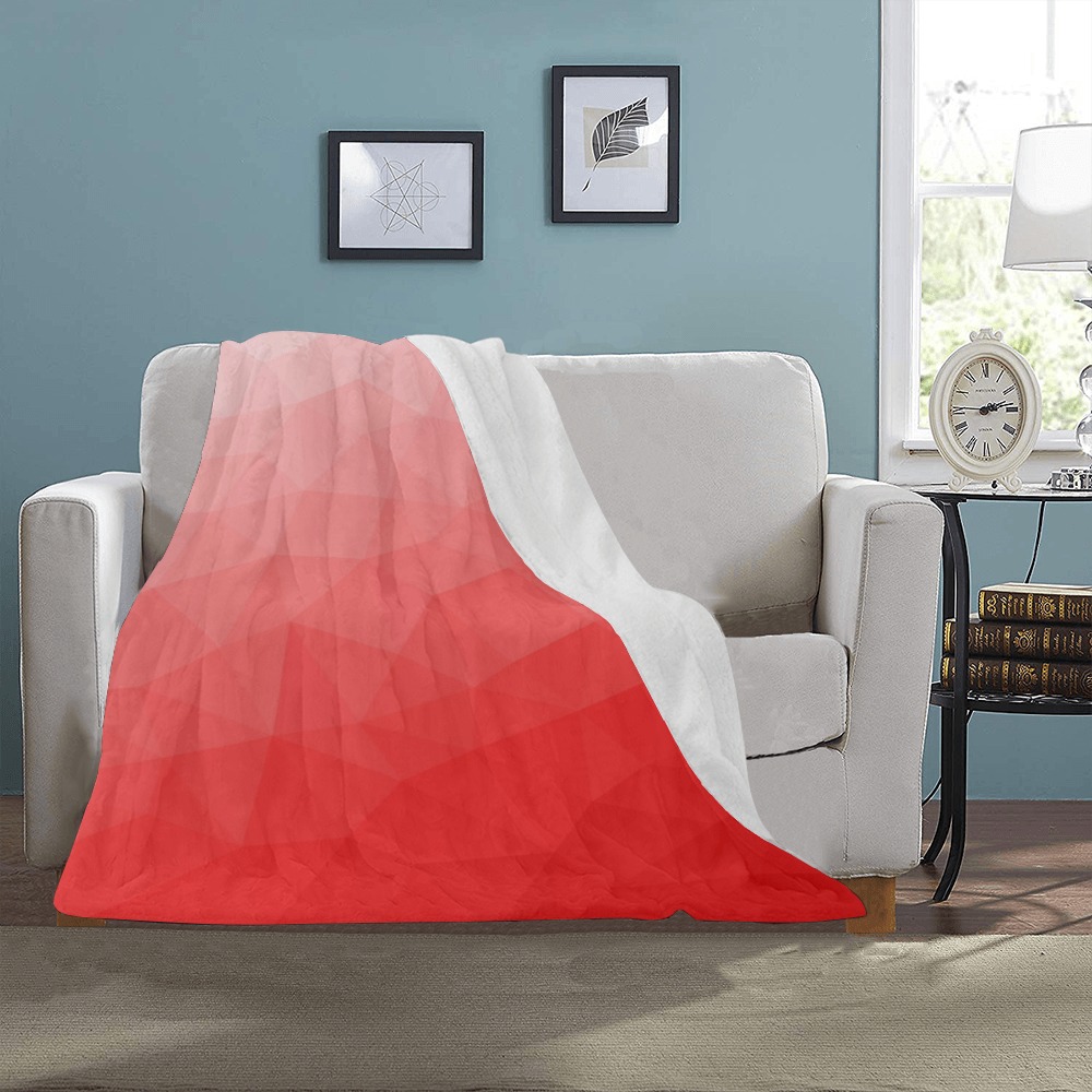 Red gradient geometric mesh pattern Ultra-Soft Micro Fleece Blanket 30''x40''