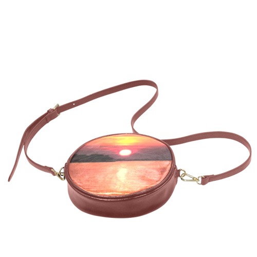 Lady Pink Sunset Collection Round Sling Bag (Model 1647)