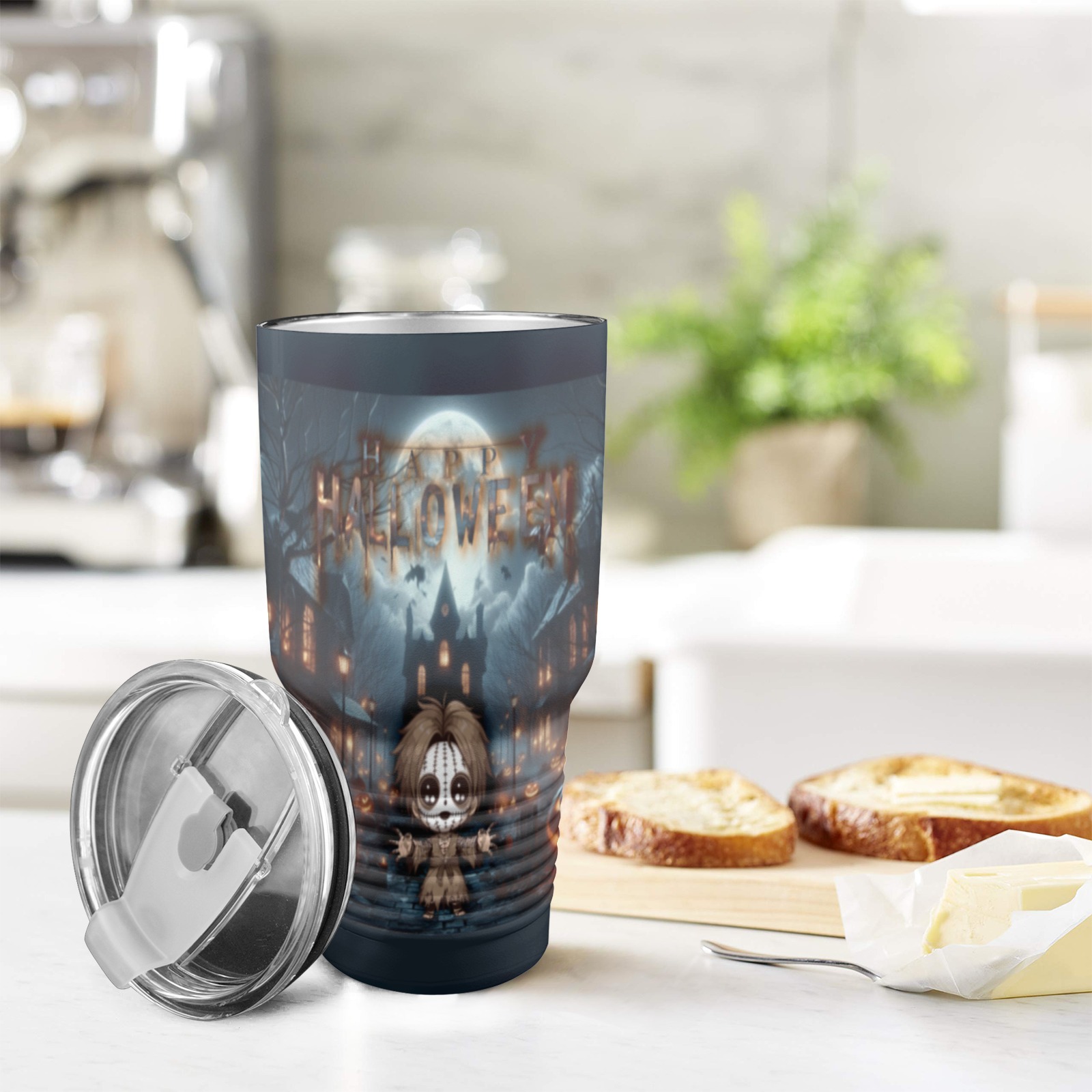 Happy Hello Ween 30oz Insulated Stainless Steel Mobile Tumbler