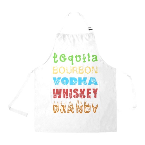 Colorful strong drinks names in decorative fonts. All Over Print Apron