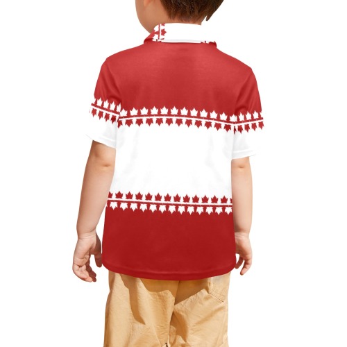 Kid's Classic Canada Team Shirts Little Boys' All Over Print Polo Shirt (Model T55)