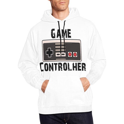 Game Controlher Black All Over Print Hoodie for Men (USA Size) (Model H13)