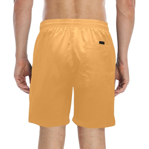 color butterscotch Men's Mid-Length Beach Shorts (Model L51)