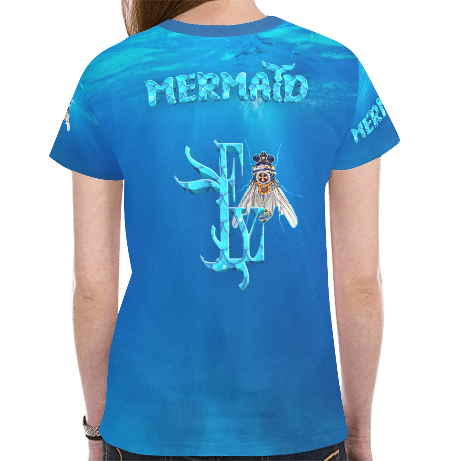 Mermaid Collectable Fly New All Over Print T-shirt for Women (Model T45)