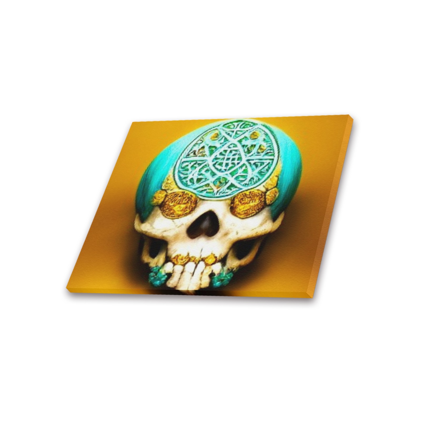 ornate skull 4 Frame Canvas Print 20"x16"