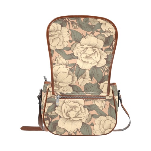 Camellia Saddle Bag/Small (Model 1649) Full Customization