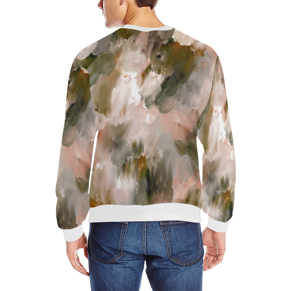 Paint brushes desert colors-03 Men's Rib Cuff Crew Neck Sweatshirt (Model H34)