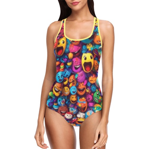 Emoji Vest One Piece Swimsuit (Model S04)