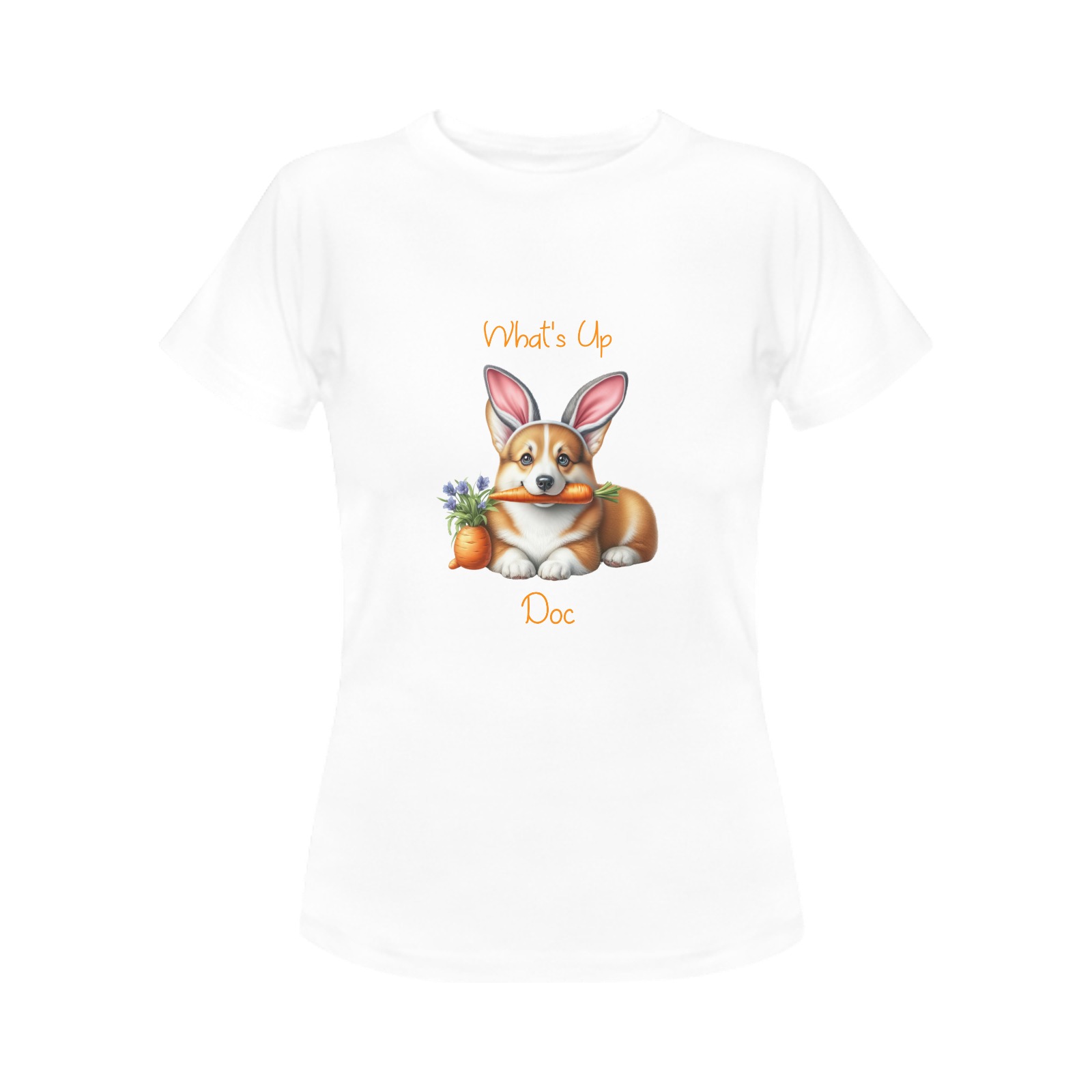 What's Up Doc Corgi Bunny Women's T-Shirt in USA Size (Front Printing Only)