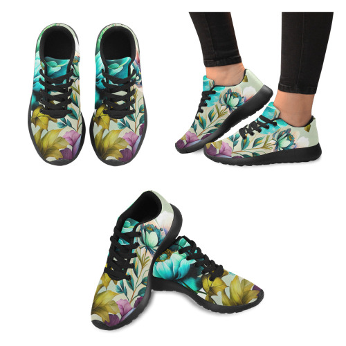 flowers botanic art (3) running shoes Women’s Running Shoes (Model 020)