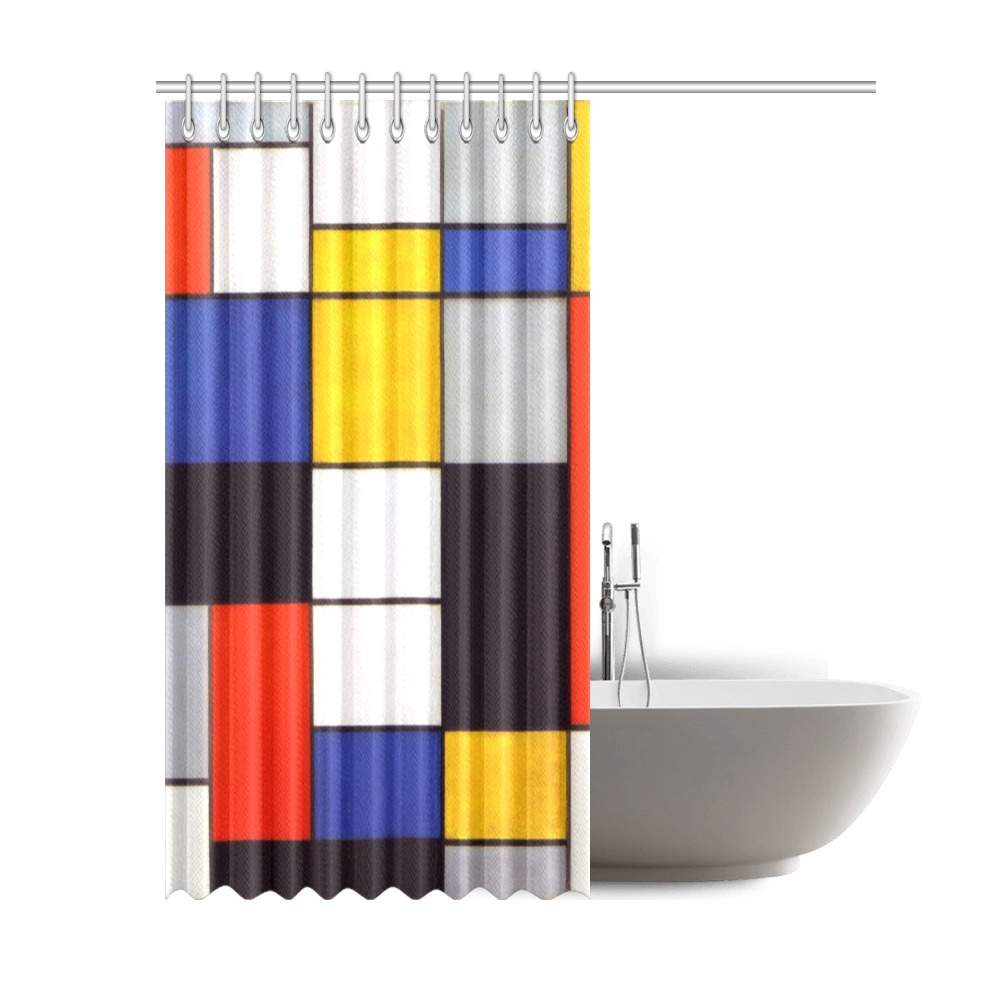 Composition A by Piet Mondrian Shower Curtain 69"x84"