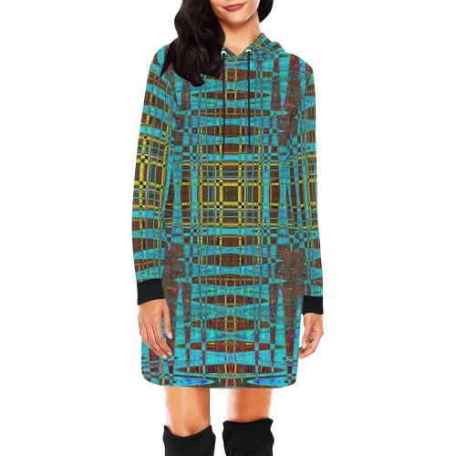 Technoid Pattern All Over Print Hoodie Mini Dress (Model H27)