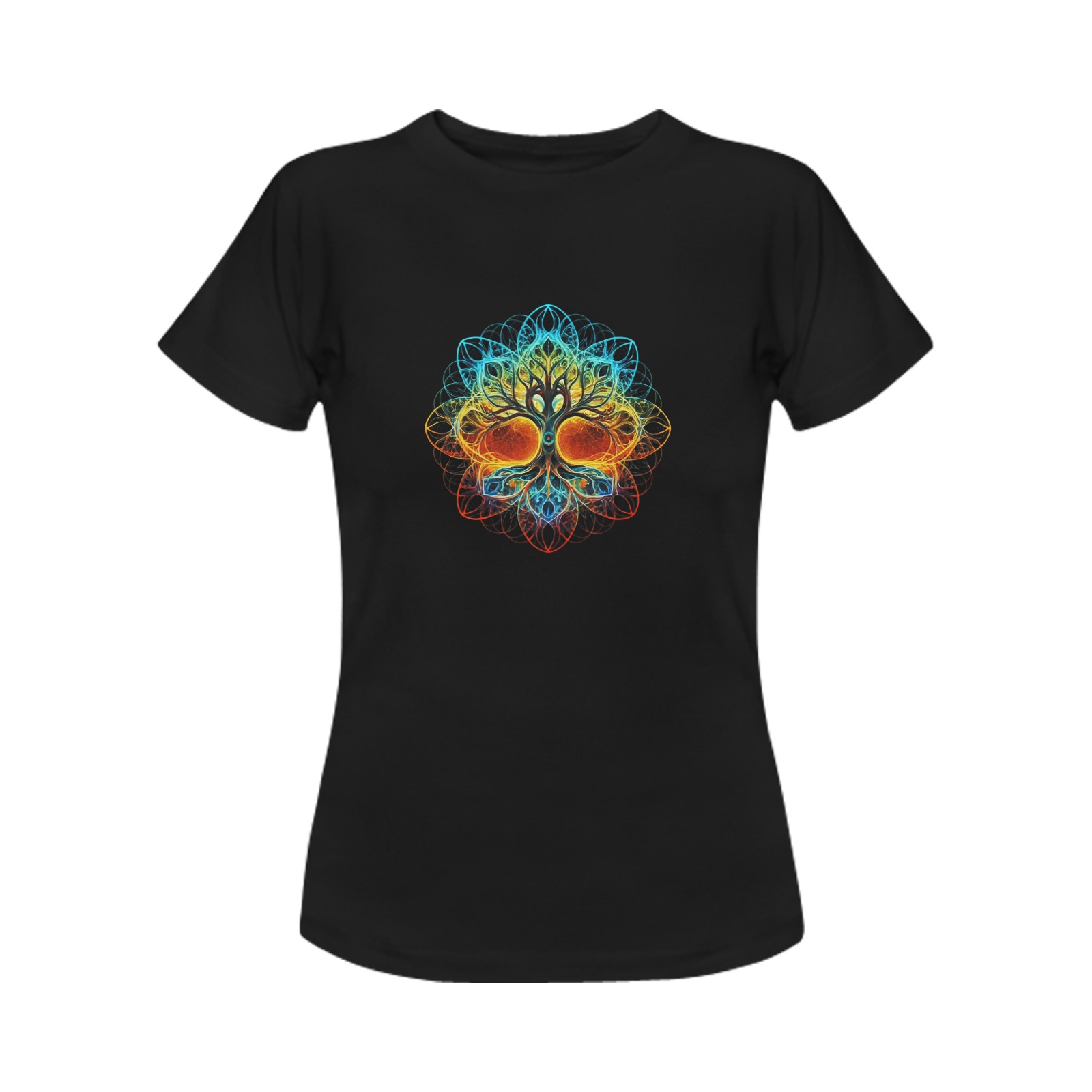 Sacred Geometry Tree of Life Women's T-Shirt in USA Size (Front Printing Only)