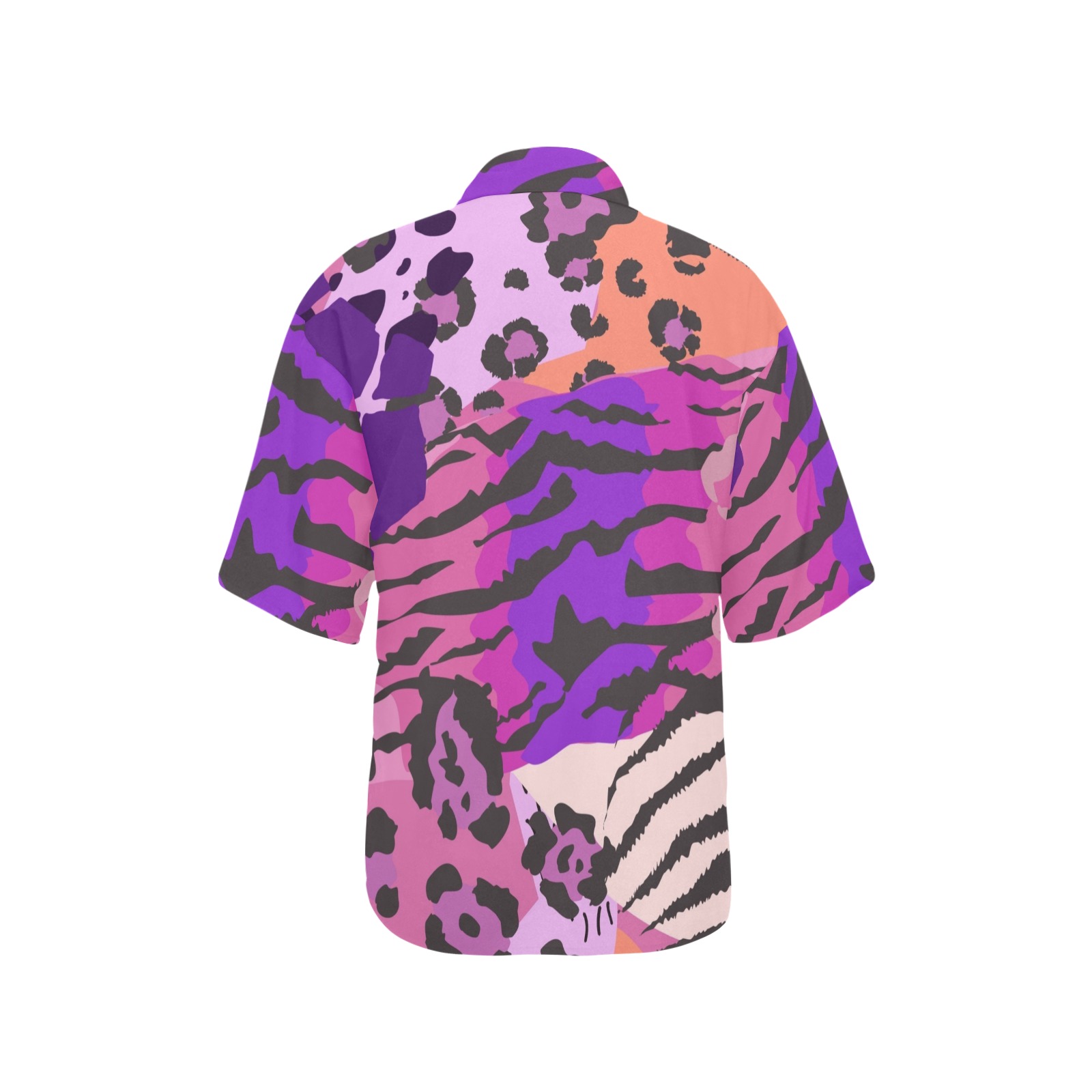 Colorful Tropical Animal Print All Over Print Hawaiian Shirt for Women (Model T58)