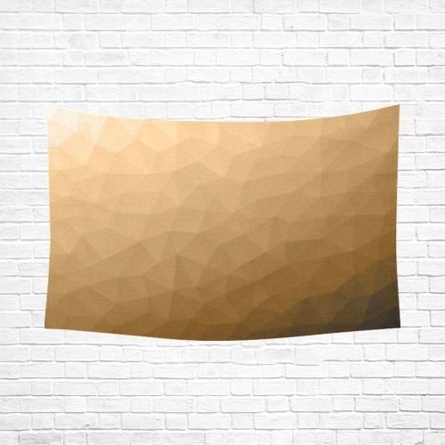 Brown gradient geometric mesh pattern Cotton Linen Wall Tapestry 90"x 60"
