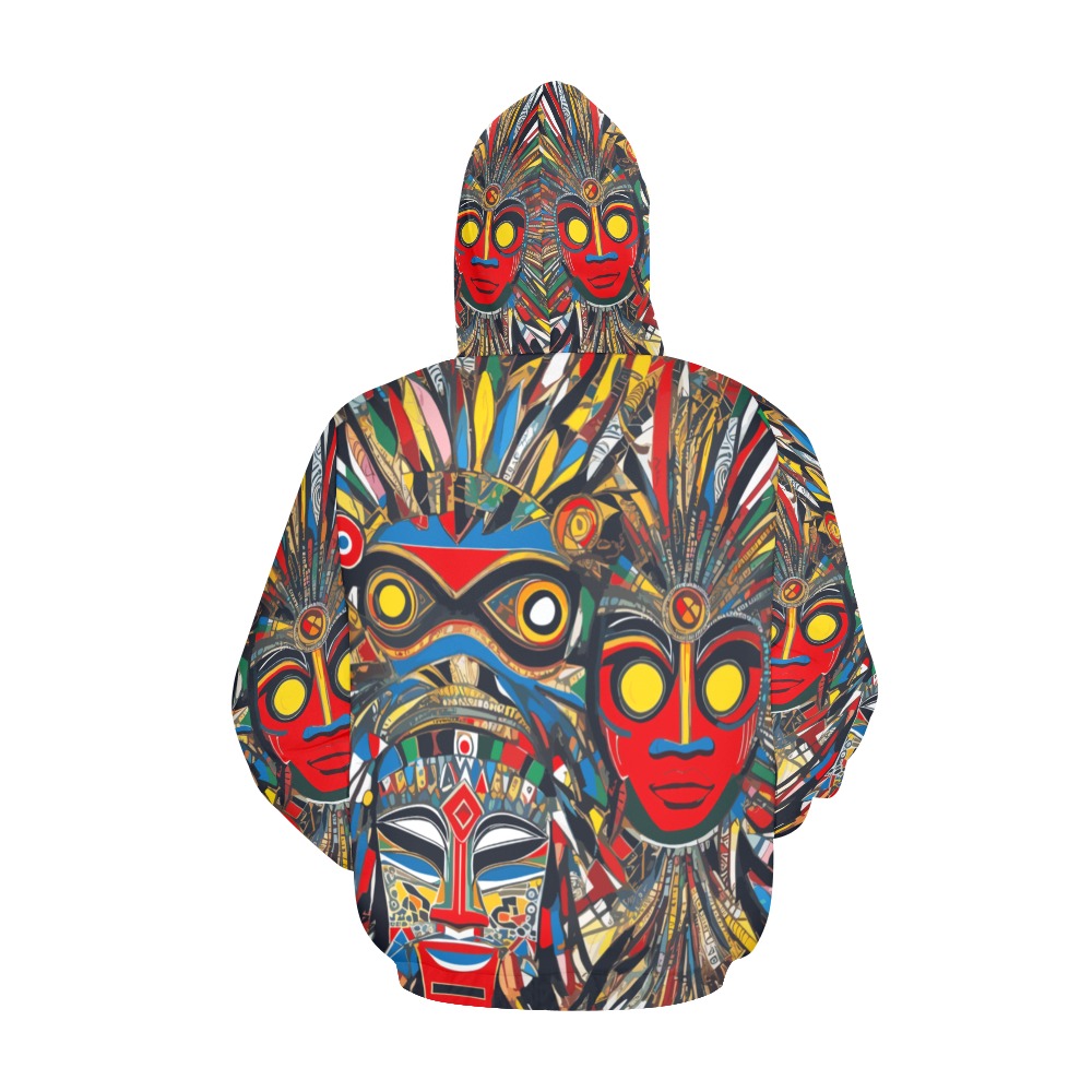 Chic abstract African masks. Colorful abstract art All Over Print Hoodie for Men (USA Size) (Model H13)