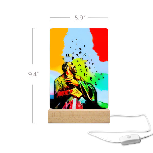 Mesrop Mashtots Square Acrylic Photo Panel with Light Base