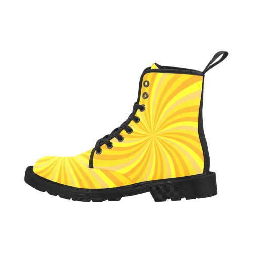 Yellow Burst Martin Boots for Women (Black) (Model 1203H)