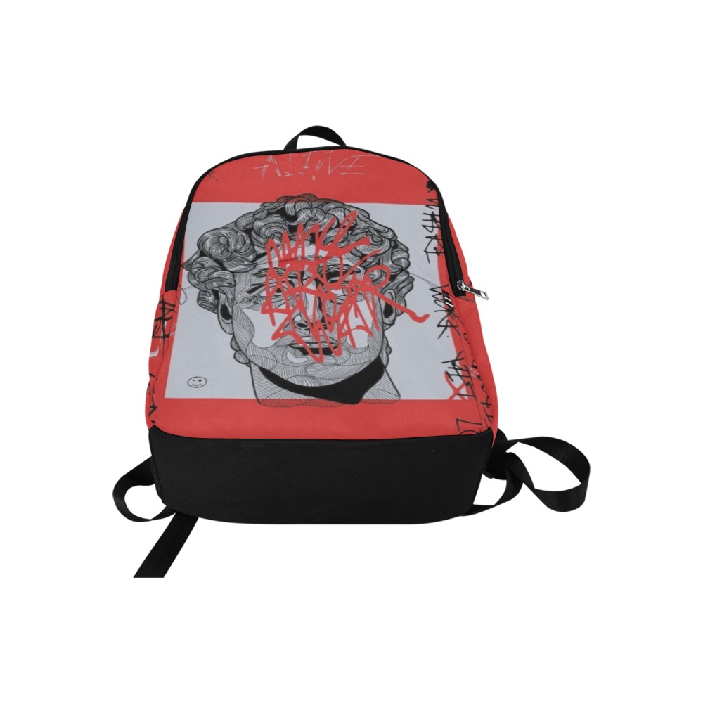 Red Painting x Grafitti Fabric Backpack for Adult (Model 1659)