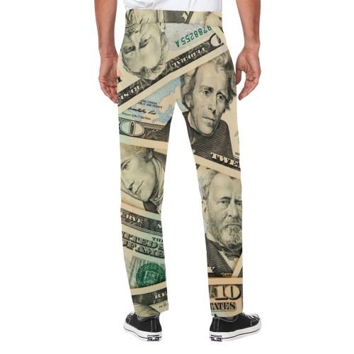 US PAPER CURRENCY Men's All Over Print Casual Trousers (Model L68)