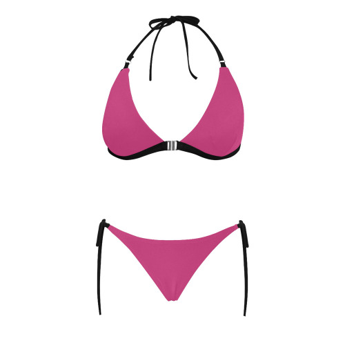 PINK Buckle Front Halter Bikini Swimsuit (Model S08)