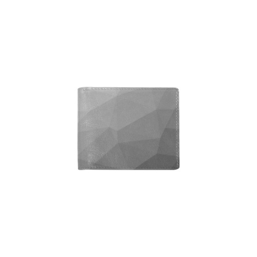 Grey Gradient Geometric Mesh Pattern Mini Bifold Wallet (Model 1674)